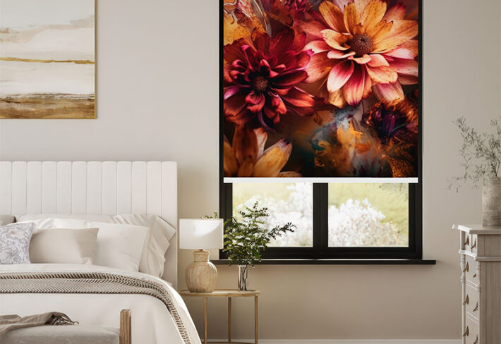 Vibrant Bloom Window Outside Roller Blind