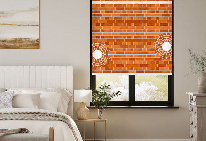 Red Brick Texture Outside Roller Blind