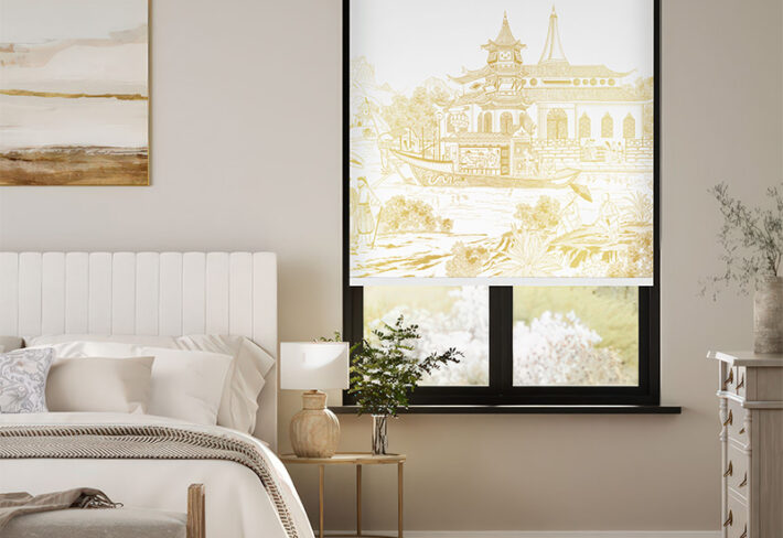 Vintage Asian River Outside Roller Blind