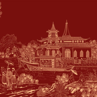 Majestic Pagoda Print Roller Blind