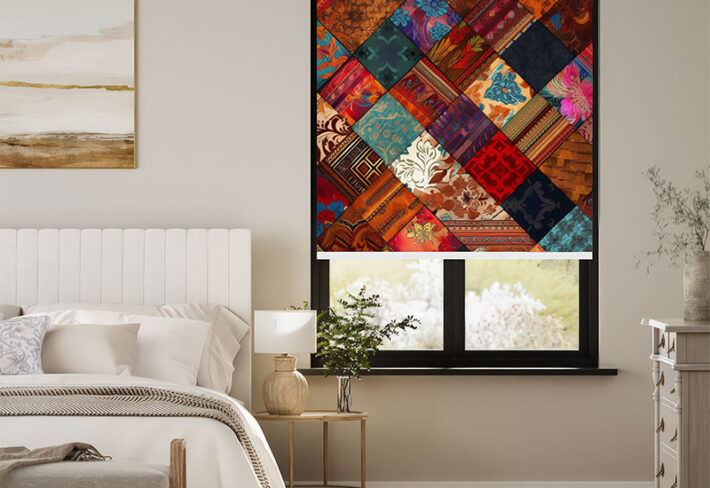 Multi-Color Patchwork Outside Roller Blind