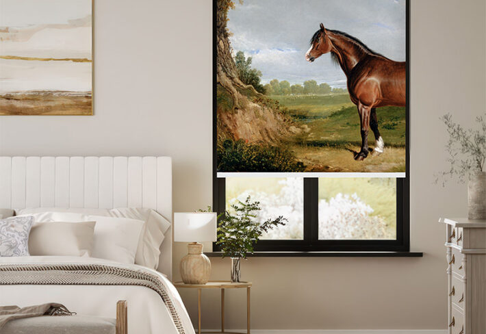 Vintage Horse Print Outside Roller Blind