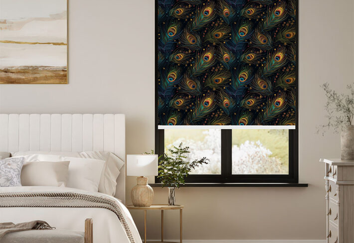 Mystical Peacock Feather Outside Roller Blind