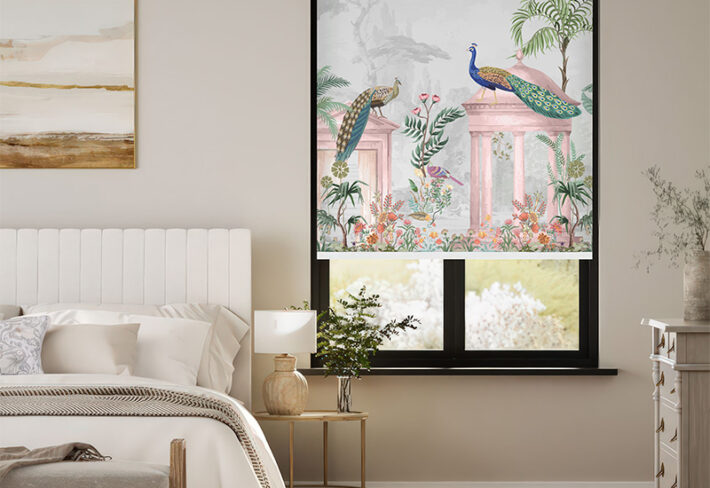 Whimsical Peacock Outside Roller Blind