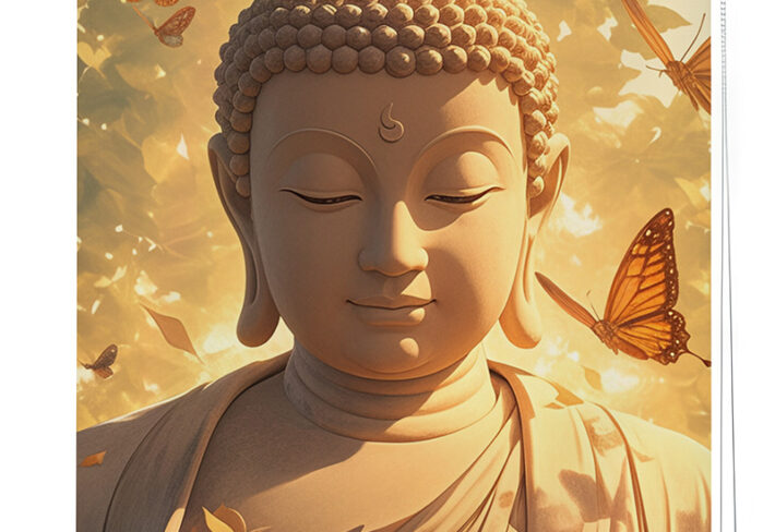 Serene Buddha Statue Roller Blind
