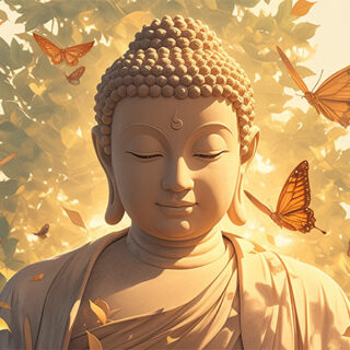 Serene Buddha Statue Roller Blinds