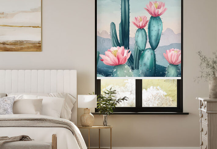 Cactus Serenade Botanical Outside Roller Blind