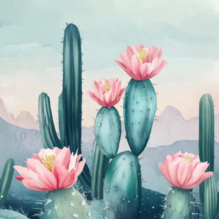 Cactus Serenade Botanical Roller Blinds