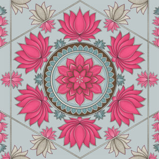 Pink Floral Mandala Roller Blinds