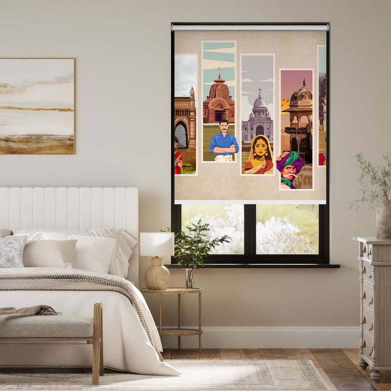 Cultural Heritage of India Window Outside Roller Blind