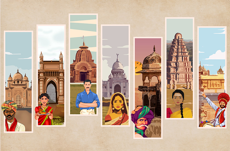 Cultural Heritage of India Window Roller Blinds