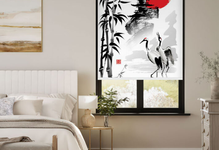 Serene Japanese Zen Outside Roller Blind