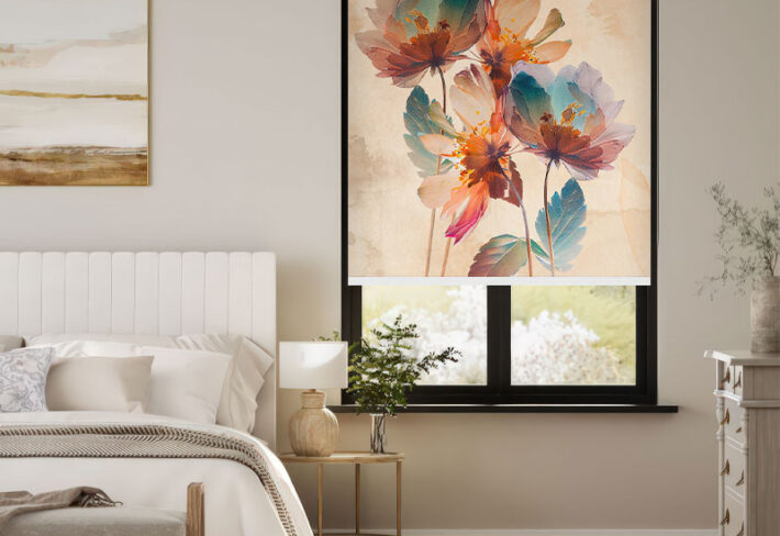 Layered Bloom Artistic Window Outside Roller Blind