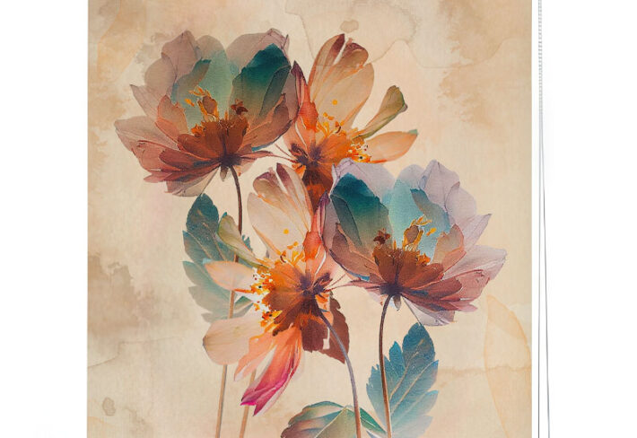 Layered Bloom Artistic Window Roller Blind