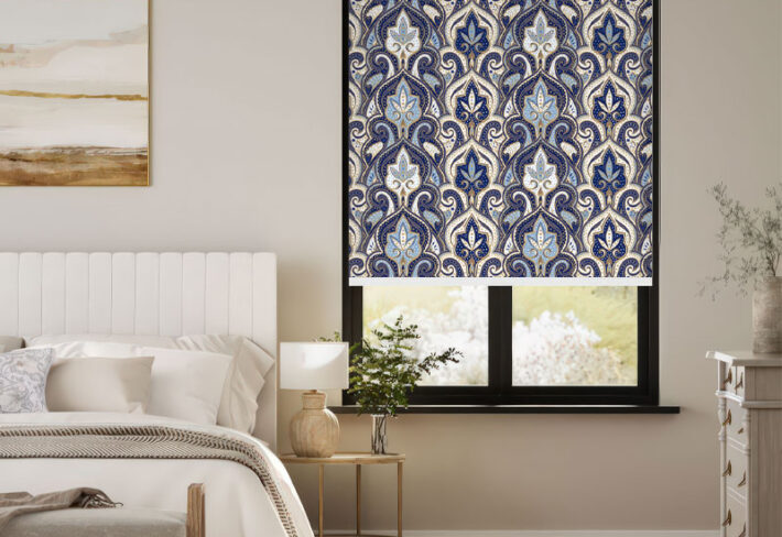 Ornate Persian Damask Patterned Outside Roller Blind