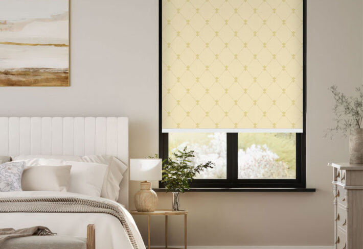 Diamond Trellis Design Window Outside Roller Blind