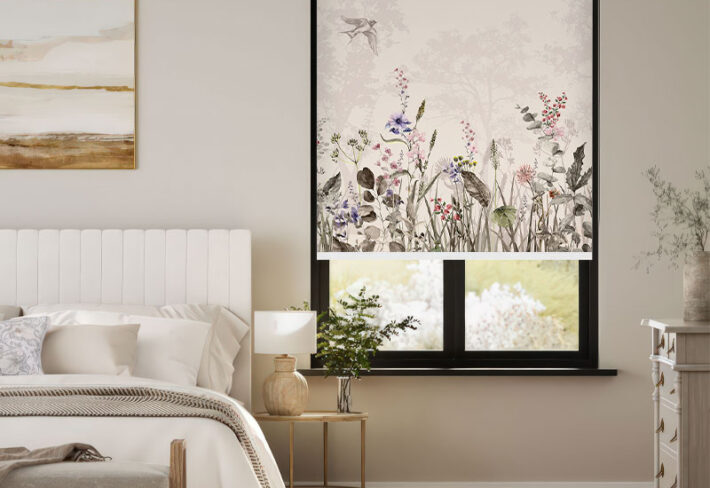 Tranquil Forest Edge Botanical Outside Roller Blind