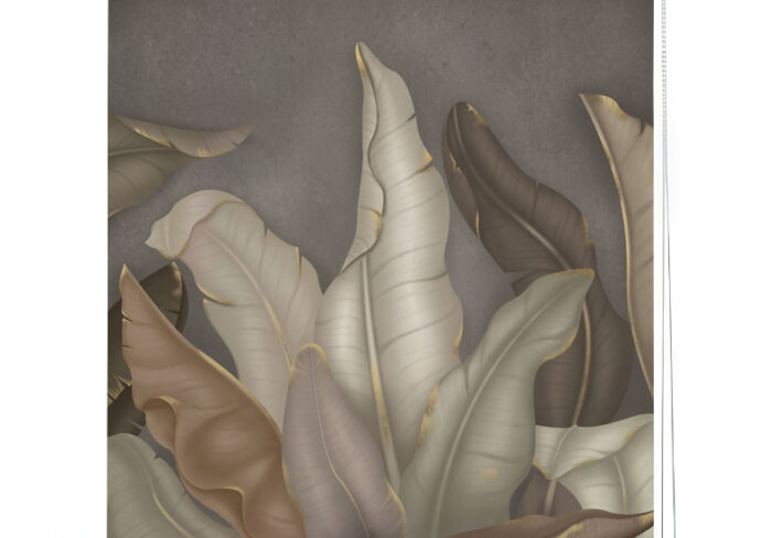 Golden Leaf Modern Window Roller Blind