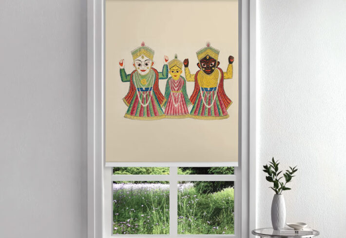 Sacred Trio Divine Heritage Pooja Room Roller Blinds