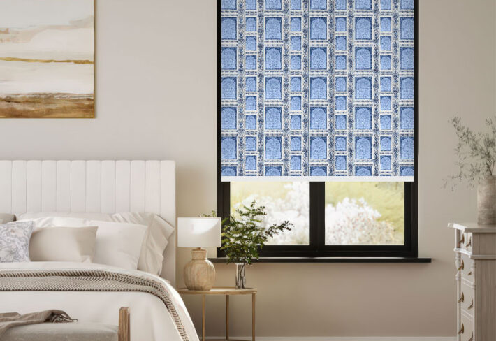 Blue Mandala Pattern Outside Roller Blind