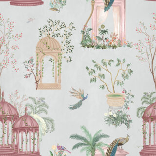 Romantic Gazebo & Birdcage Roller Blind