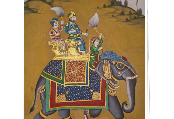 Rajput Art Elephant Scenic Roller Blind