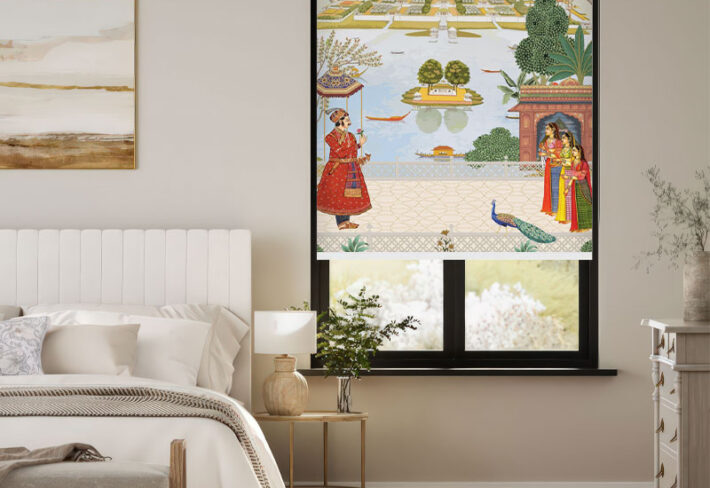 Mughal Lakeside Vista Art Print Outside Roller Blind