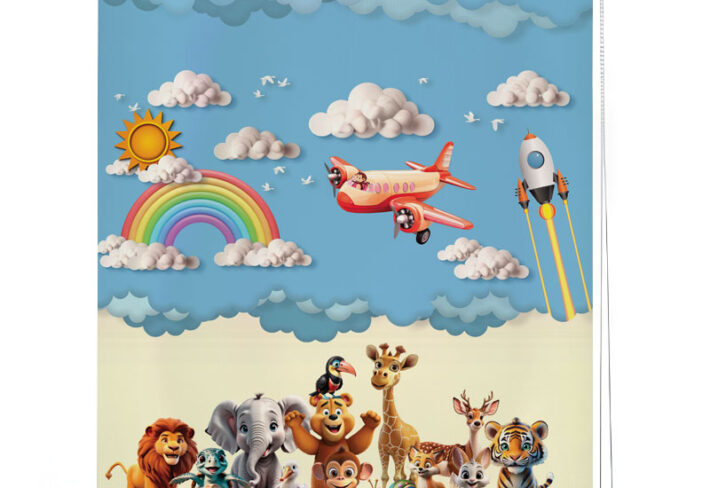 3D Sky Safari Adventures Roller Blinds