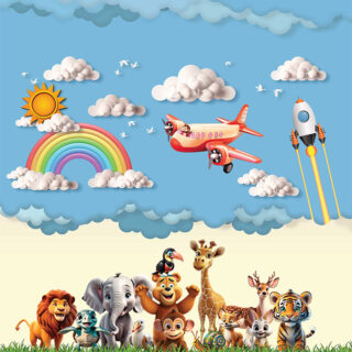 3D Sky Safari Adventures Roller Blinds