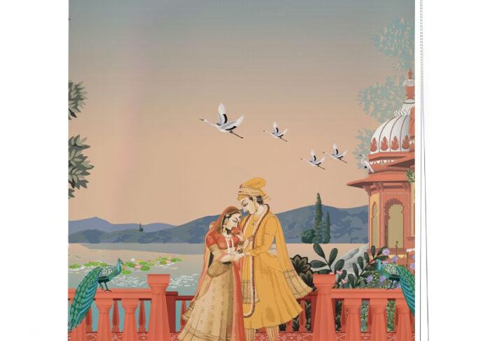 Indian Royal Couple Art Print Roller Blind