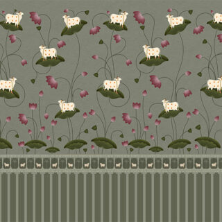 Pastoral Paradise Pichwai Pelmet Roller Blinds