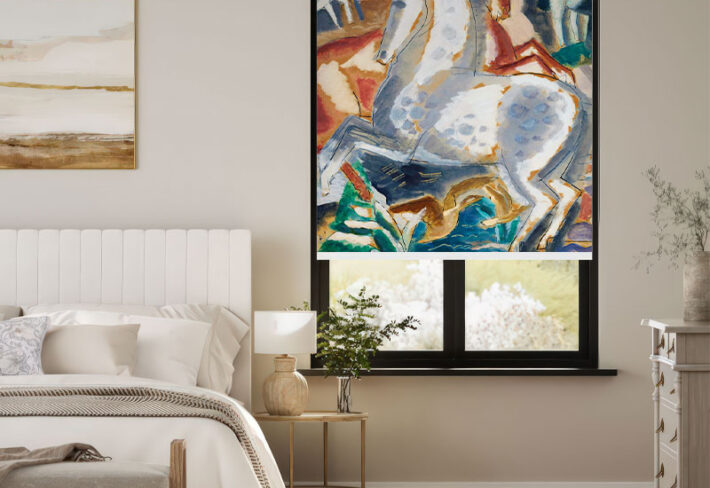 Wild Horses Abstract Outside Roller Blind