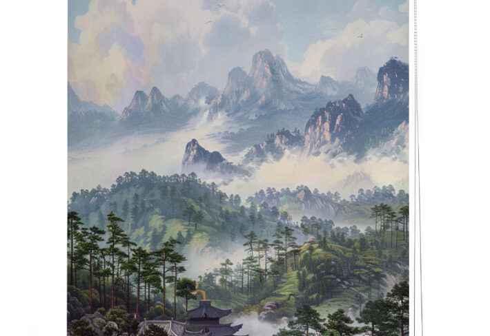 Clouded Zen Peaks Landscape Roller Blind