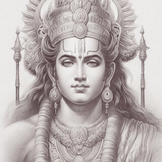 Raja Ram Chandra Puja Room Roller Blind