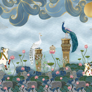 Peacock Palace Paradise Roller Blinds