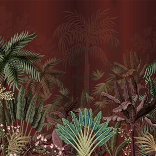 Burgundy Palms Roller Blinds