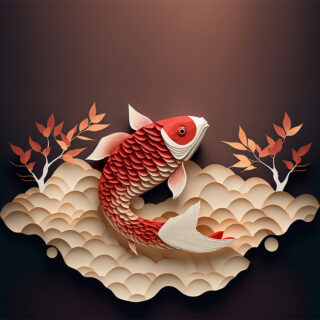 Papercut Koi Fish Roller Blinds