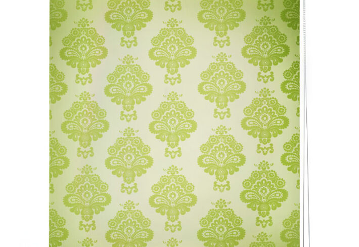 Green Damask Roller Blinds