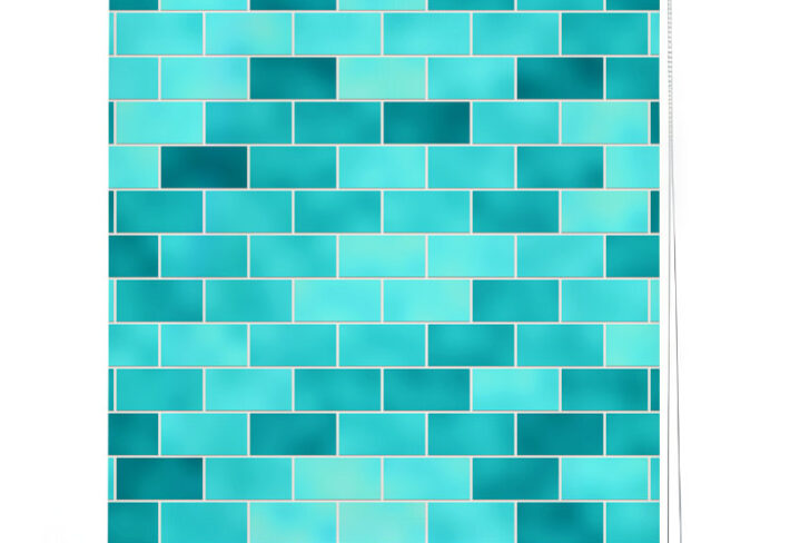 Teal Brick Roller Blinds