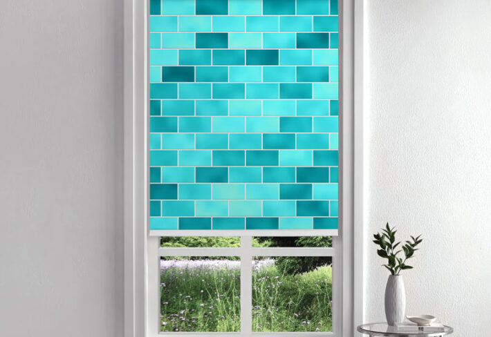 Teal Brick Roller Blinds