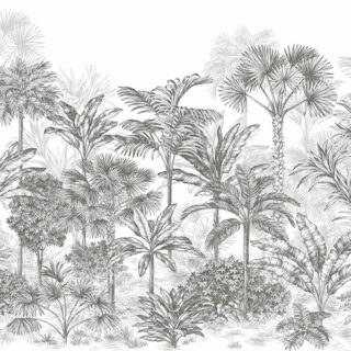 Monochrome Palm Forest Window Roller Blinds