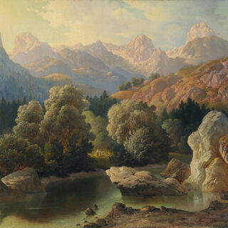 Classic Mountain Lake View Window Roller Blind