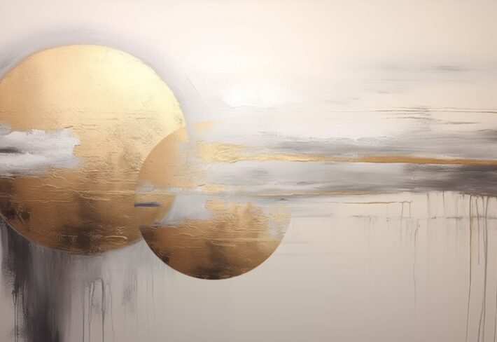 Lumina, Floating Orbs Art Wallpaper Mural