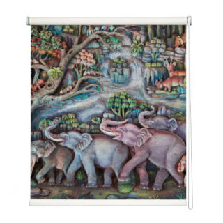 Elephants in Paradise Window Roller Blind