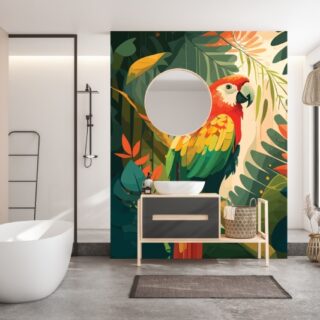 Paloma, Parrot in the Jungle Scenery Wallpaper Mural