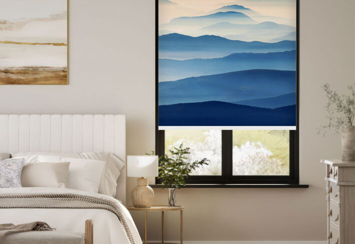 Blue Mountain Serenity Outside Roller Blind