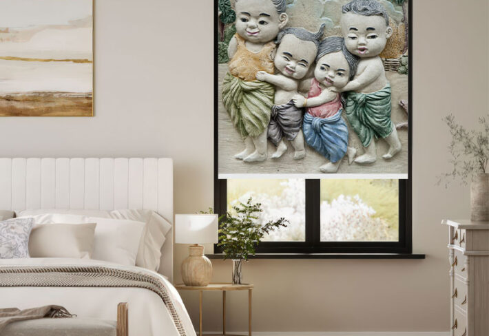 Joyful Embrace Kids Room Window Outside Roller Blind