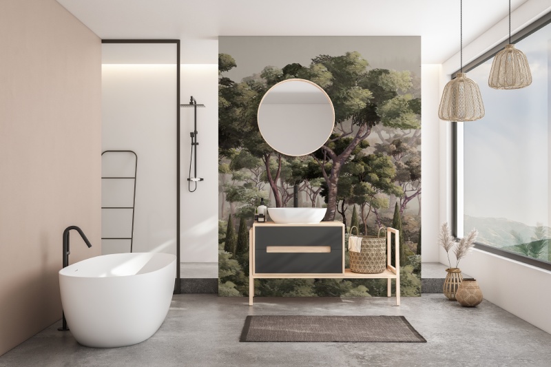 Sylvestra, Morning Mist Forest Wallpaper Mural