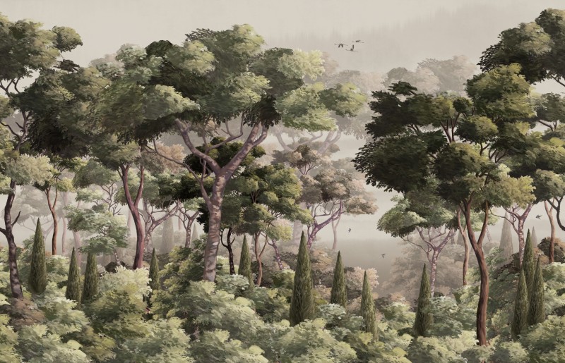 Sylvestra, Morning Mist Forest Wallpaper Mural