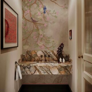 Vivienne, Chinoiserie Falling Branch and Flowers Wallpaper Mural